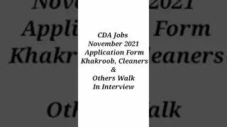 Latest Jobs 2021 || You tube Shorts || Latest Jobs || CDA Jobs November 2021 || New Jobs