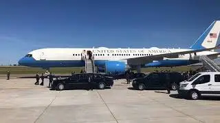 Trump arrives in Bismarck