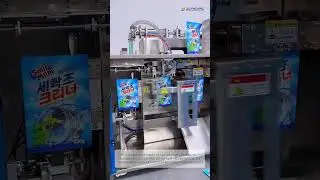 this is our Liquid Laundry Detergent premade bag packing machine