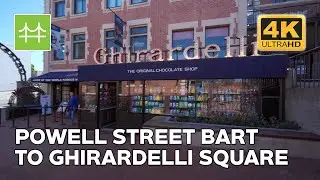 Walking from Powell Street BART to Ghirardelli Square in San Francisco, California USA 2020 [4K]