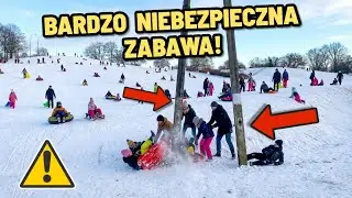 TRAGEDIA na Moczydle? ⚠️ Niebezpieczna g&oacute;rka zimą | Park Moczydło, Warszawa