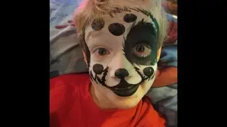 Glowy Facepainting Dalmation Puppy Facepainting by Snowqueen