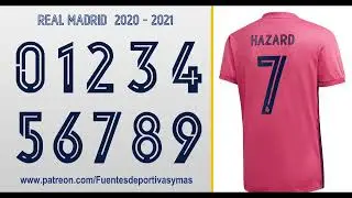 Tipografia Real Madrid 2020 - 2021 free download Real Madrid Font 2020 - 2021