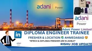 Adani Power Hiring For Diploma Engineer Trainee 🤠Salary 5LPA@AdaniOnline#hiring#job @RishuJobUpdates