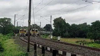 Two train crossing the rail gate at the same time.. watch till end.. what happened