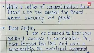 Congratulation letter to a friend who has passed the SEE exam securing A+ grade | letter of congrats