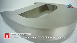 Model 5 - Endirekt Paslanmaz + Arka Zemin 20mm Pleksi Kutu Harf - Full HD 1080p