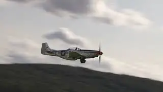 20.OTT25 Fliegertreffen Hahnweide: take off P 51D Mustang Flying Bulls on Friday