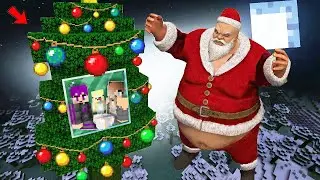 ماين كرافت : بناء شجرة الكريسمس تحمينا سانتا العجوز مع سمسمة حبيبتي ..🔥😱