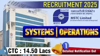 MSTC MT Recruitment 2025 | Full Notification | Apply Online | Qualification | Exam Pattern #mstc