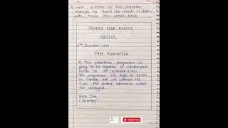 Notice writing on Tree plantation program l notice on Tree plantation camping