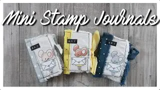 MINI STAMP JOURNAL de TELA con Rotuladores CHAMELEON y WAFFLE FLOWER STAMP