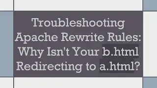 Troubleshooting Apache Rewrite Rules: Why Isn't Your b.html Redirecting to a.html?