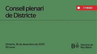Consell Plenari de Nou Barris. 16 de desembre de 2025