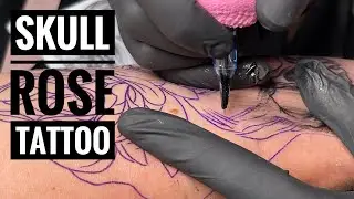 Skull & Rose Tattoo | Time Lapse
