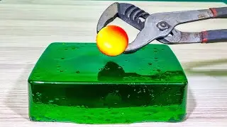 EXPERIMENT Glowing 1000 degree METAL BALL vs JELLY