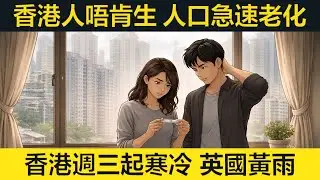 香港人堅拒生育，人口急速老化！香港週二晚氣溫急降。英國南部黃色大雨。