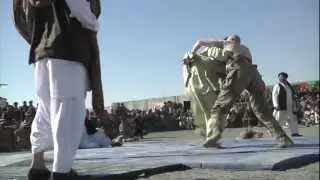 US Soldiers wrestle Afghans in Palawan Tournament