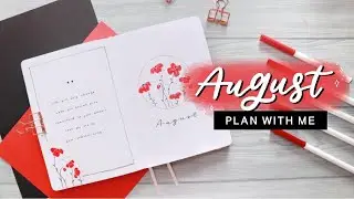 PLAN WITH ME | August 2021 Bullet Journal Minimal Setup - Poppy Flower Theme