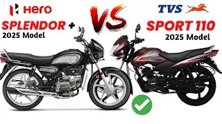 Hero Splendor Plus Vs Tvs Sport 2025 Model ✔️| Mileage | BS7 | On Road Price | Top Speed