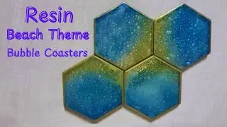 Ocean-Inspired UV Bubble Technique / Epoxy Resin Coaster tutorial