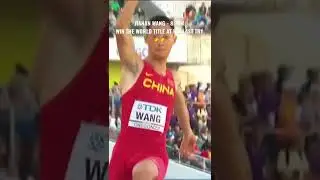 JIANAN WANG win the world title in the long jump at his final try #trackandfield #oregon #track