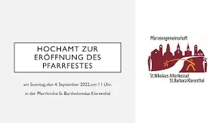 Hochamt zur Eröffnung des Pfarrfestes am 4. September 2022 in St. Bartholomäus Klarenthal