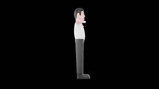3D Cartoon Male Entrepreneur Character Turntable | Stylized Businessman Model