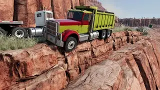 Crazy Mud Truck vs Cliff Road & Crashes / BeamNG.Drive