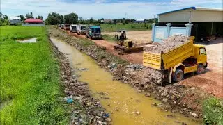 Getting New Perfect Project!! Delete Canal Process to Building New Road by Bulldozer & Dump Truck Un