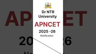 APNCET 2025 | Ntr university notification #bscnursing #ntrupdates #apncet #notification