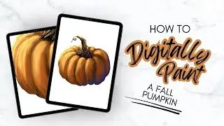 PROCREATE How to Draw and Digitally Paint a Pumpkin in Procreate
