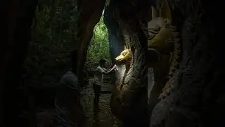 Man Finds Hidden Gold Statue Deep Inside a Forest Cave&hellip; Is This an Ancient Treasure? 🪙🌲🕯️ #shorts