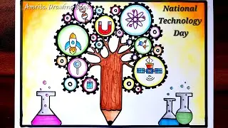 National Technology Day Poster Drawing, 11th May | Science Day Drawing | World Technology Day Poster