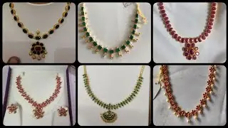 gold ruby stones necklaces designs//new designs gold necklace designs//with weight.
