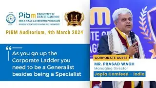 Mr. Prasad Wagh, Managing Director, Japfa Comfeed India | 14th Convocation Ceremony | PIBM Pune
