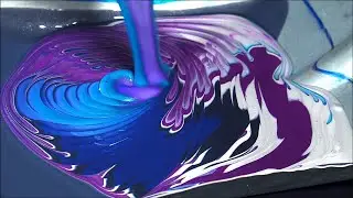 Ribbon Dancer 💫  New Overlapping Dustpan Acrylic Pouring Technique!