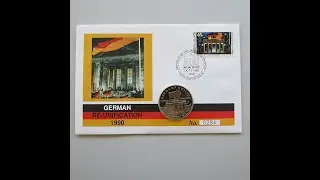 1990 German Reunification $5 Dollars Coin Cover - Marshall Islands First Day Cover