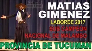 Laborde 2017 Matias Gimenez Sub Campeon Nacional de Malambo del Festival Nacional de Malambo