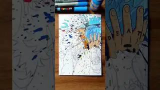 Drawing Trafalgar Law 🔵🤞🏼 | One Piece | Spill Art 💦 #trafalgarlaw #onepiece #shorts