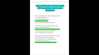 Boat Certification Practice Exam 2023 Questions and Answers Graded A+