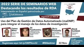 Audio en Espa&ntilde;ol - Integrating Research Data Management Services using maDMPs Webinar   Nov. 22 2022