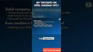 My Thoughts on Intel: $INTC Stock #anaysis #intel #intc #stock #investing #value #stockstobuy
