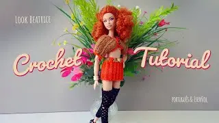 Bolero, saia e cinto de croch&ecirc; para Barbie 🧡 Look Beatrice