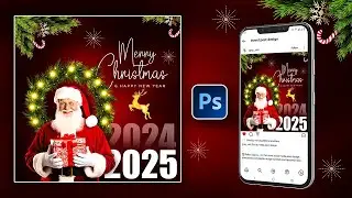 Christmas Social Media Post Design in Photoshop CC | Graphic Design