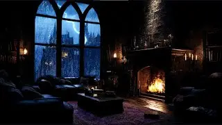 Rest Inside the Old Castle | Rain, Thunder & Gentle Fire for Deep Sleep & Focus