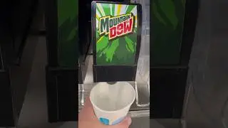 getting Mountain Dew soda drink refill at Sam&rsquo;s Club soda fountain machine, not enough syrup 💀