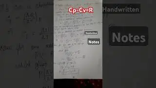 Mayer's relation Cp-Cv=R Thermodynamic system #shorts