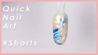 Маникюр с синей фольгой и цветами 💅 #Шорты