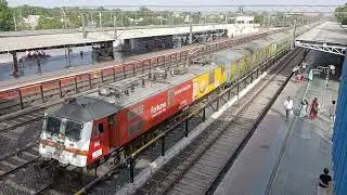 Fortune Oil BRC Wap7 Loco long Horn 22209 Mumbai Central New Delhi AC Duronto Express Nagda Jn Skip